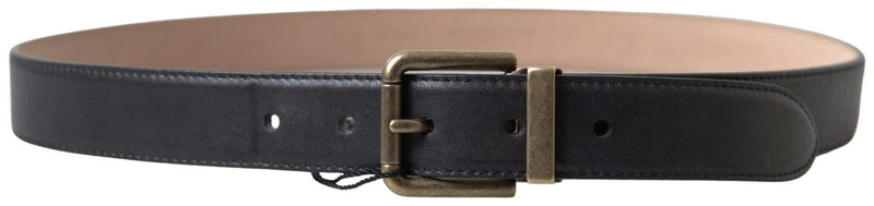 Ceinture en cuir noir élégant avec boucle en métal