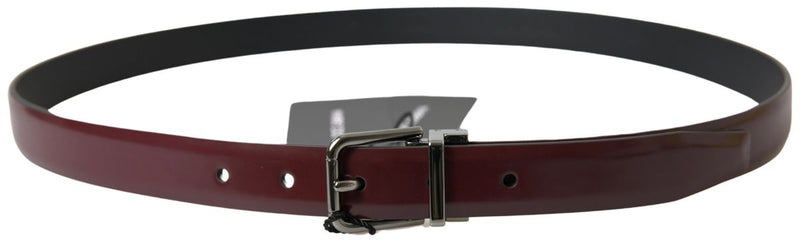 Ceinture en cuir Bordeaux élégante avec boucle en métal