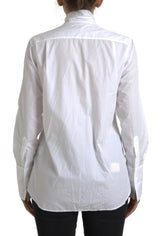 Shirt à manches longues en coton blanc élégant