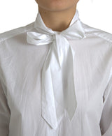 Camisa de manga larga de algodón blanco elegante