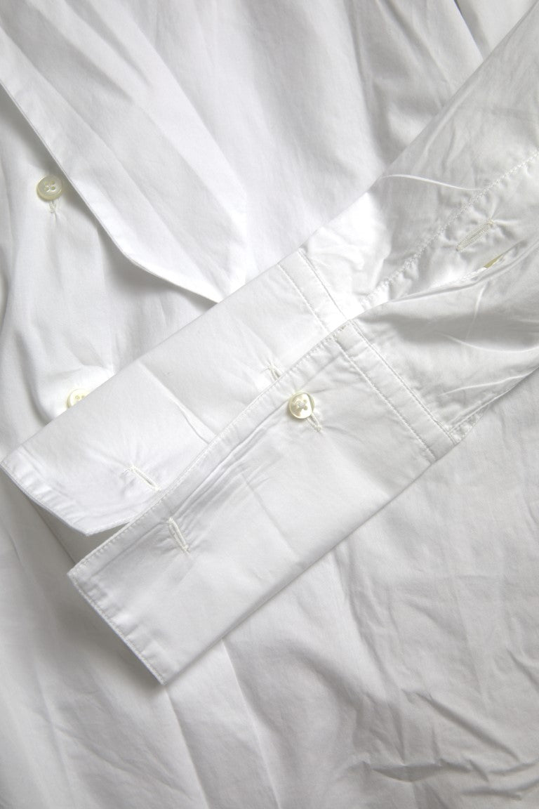 Shirt à manches longues en coton blanc élégant