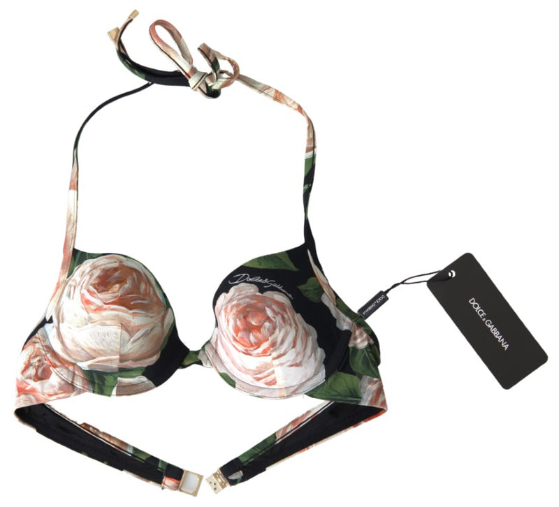 Elegancia floral Top bikini elástica