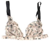 Élégant soutien-gorge beige à imprimé floral