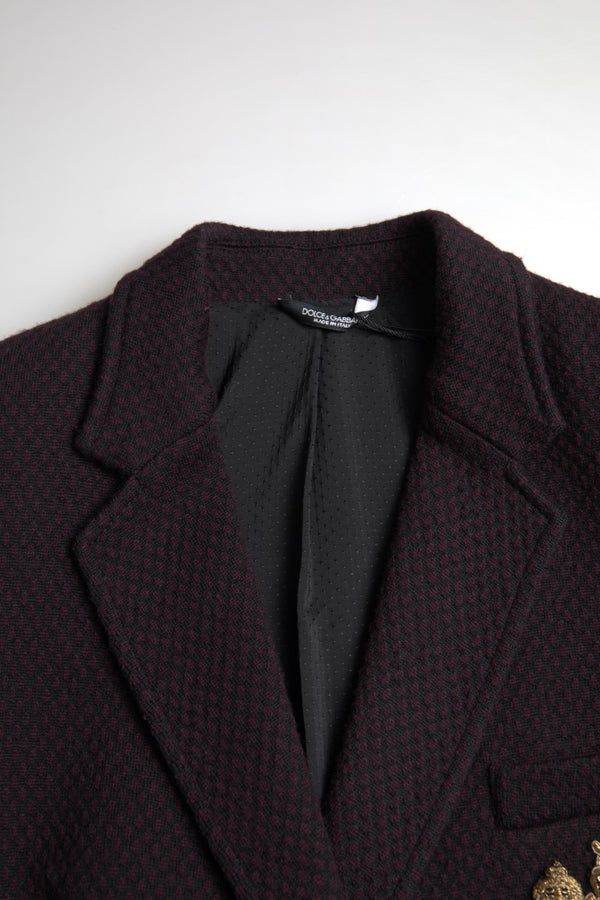 Elegante blazer in lana a doppio petto viola