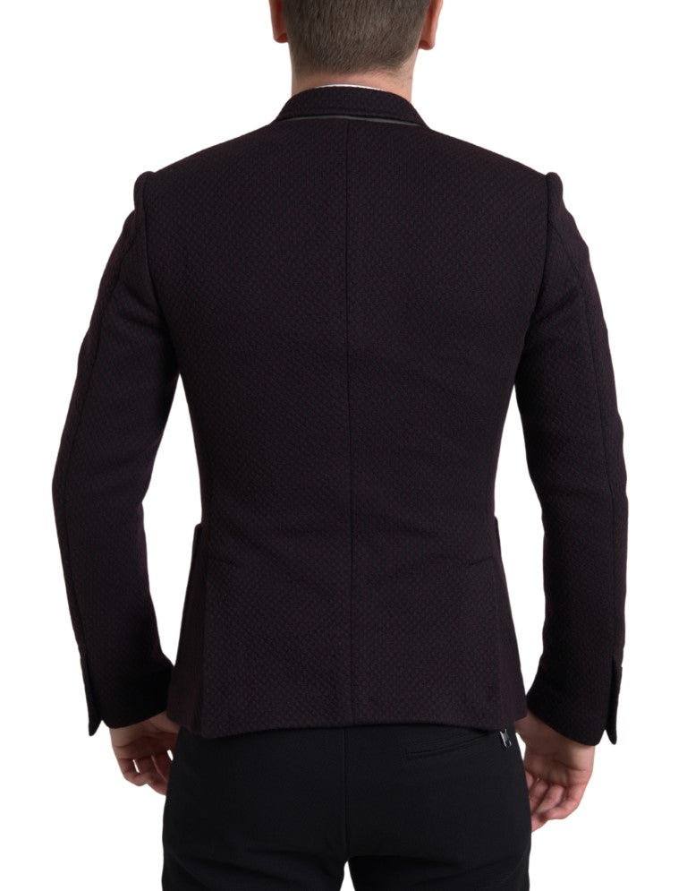 Elegante blazer in lana a doppio petto viola