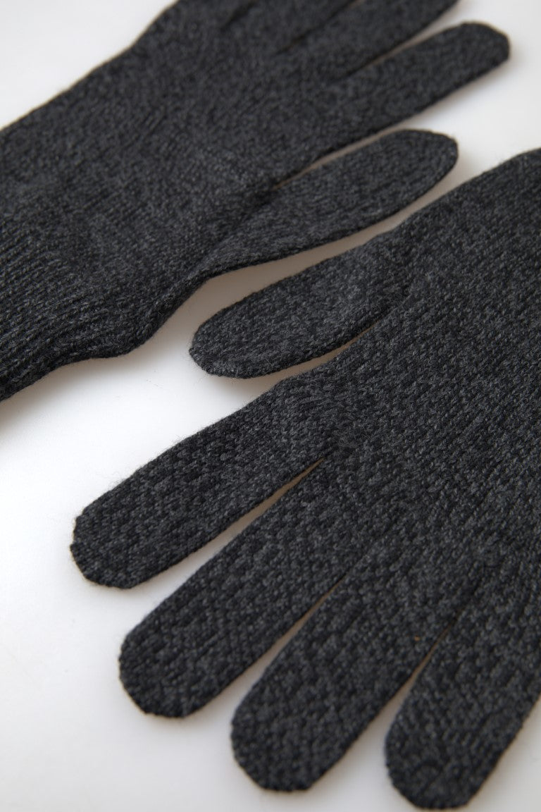 Elegante jungfräuliche Wolle Winterhandschuhe in Grau