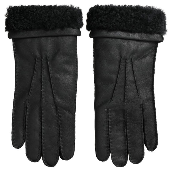 Gants d'hiver en cuir noir élégant