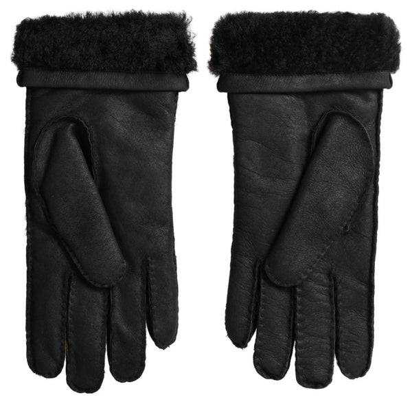 Eleganti guanti invernali in pelle nera