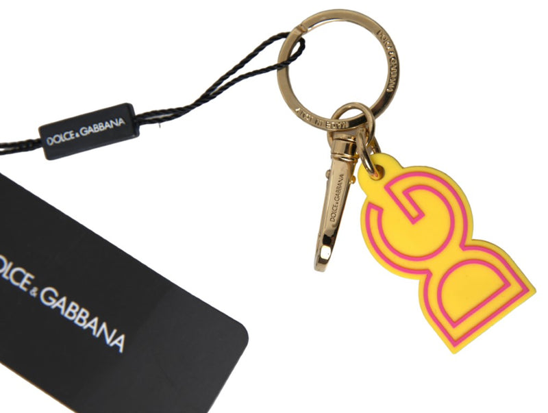 Chic Keychain amarillo de logotipo engravado