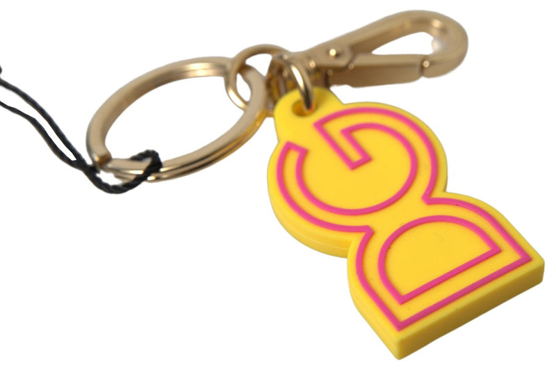 Chic Keychain amarillo de logotipo engravado