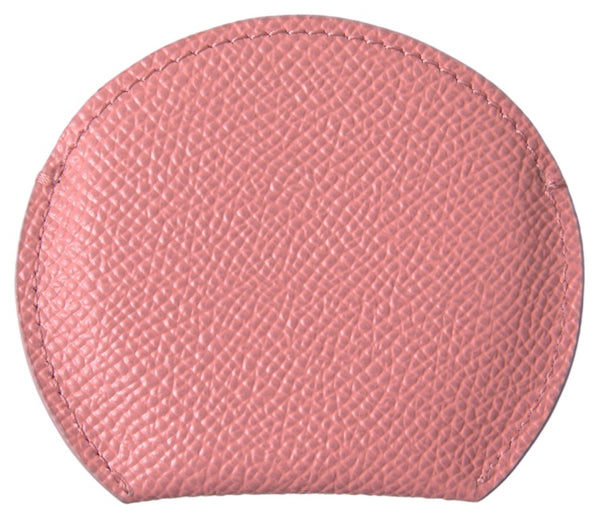 Porta dello specchio manuale in pelle rosa chic