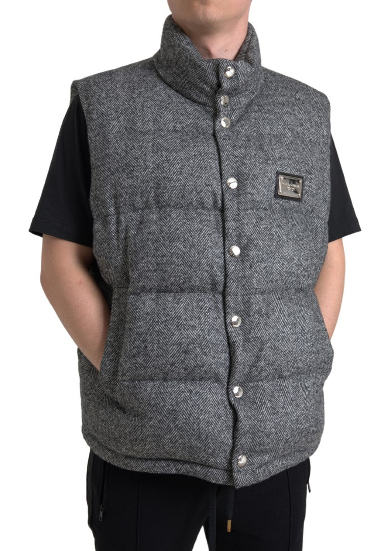 Κομψό Chevron Knit Wool Blend Vest Jacket