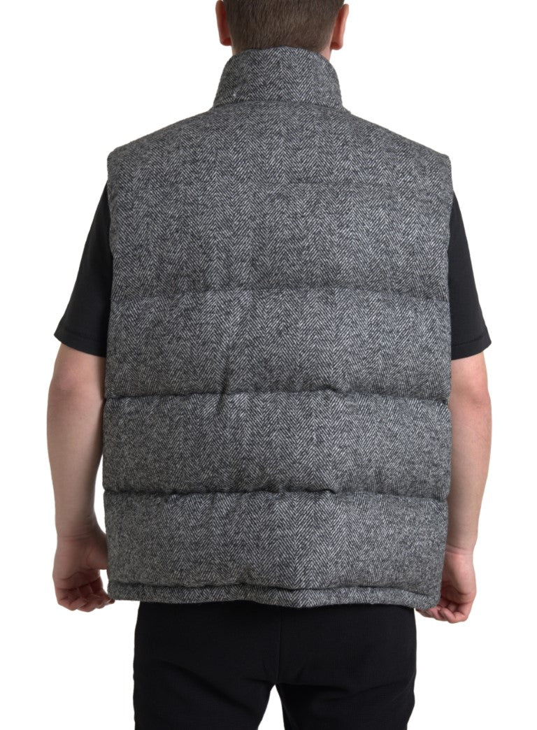 Κομψό Chevron Knit Wool Blend Vest Jacket