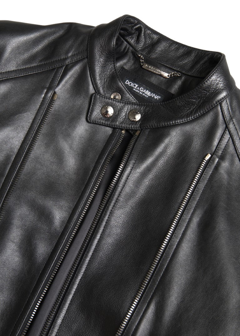 Veste de motard en cuir noir élégant