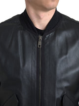 Bomber en cuir noir élégant