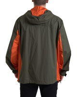 Elegant Hotted Full Zip Veste en vert et orange