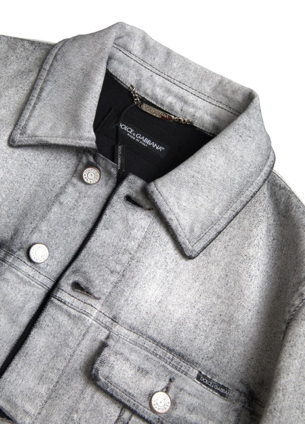 Veste en jean élégant en coton gris gris