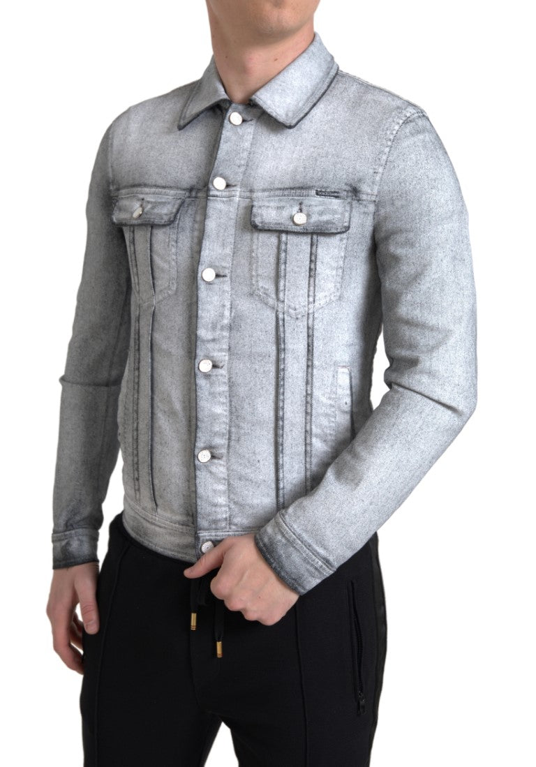 Veste en jean élégant en coton gris gris