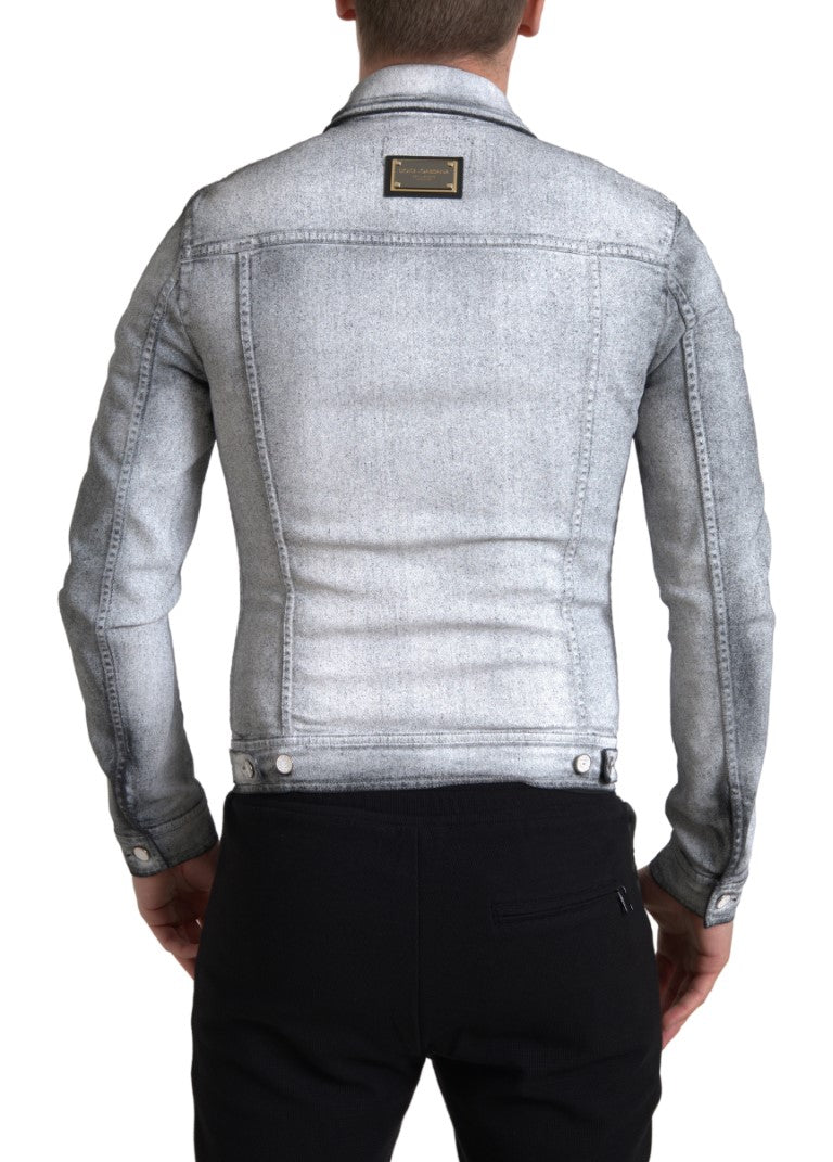 Veste en jean élégant en coton gris gris