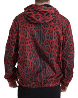 Chaqueta de bombardero con capucha de leopardo rojo