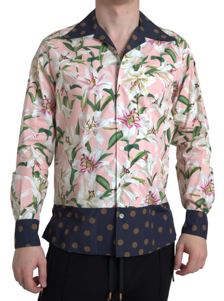 Shirt décontracté rose élégant slim fit