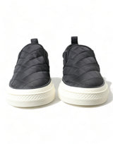 Eleganti sneaker in tela nera trapunte