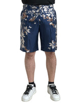 Seidenblumen -Bermuda -Shorts in Blau