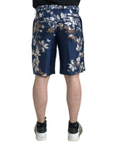 Seidenblumen -Bermuda -Shorts in Blau