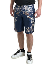 Seidenblumen -Bermuda -Shorts in Blau