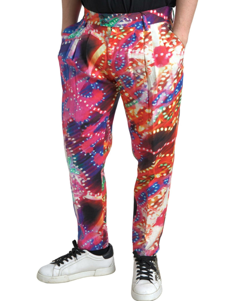 Multicolor -Leinen Chino Hosen - italienische Eleganz