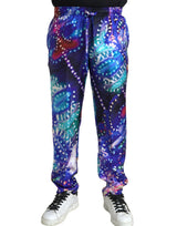 Pantaloni da jogger in seta multicolore