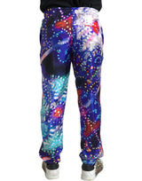 Pantaloni da jogger in seta multicolore