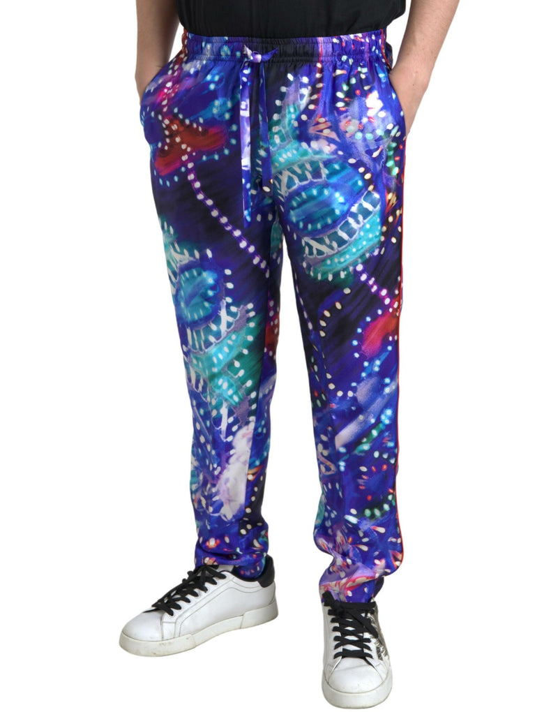 Pantalon de jogger en soie multicolore