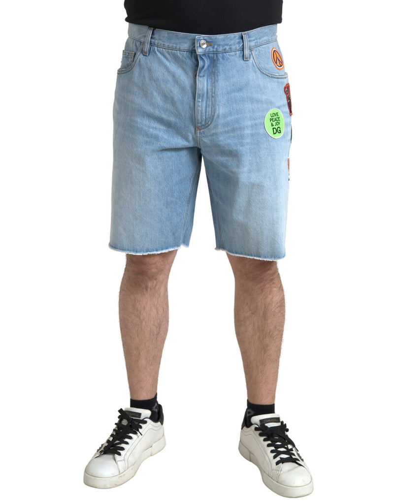 Elegante hellblaue Denim -Bermuda -Shorts