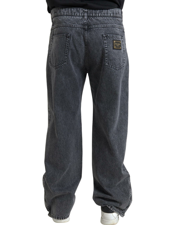 Elegantes jeans de mezclilla recta gris oscuro