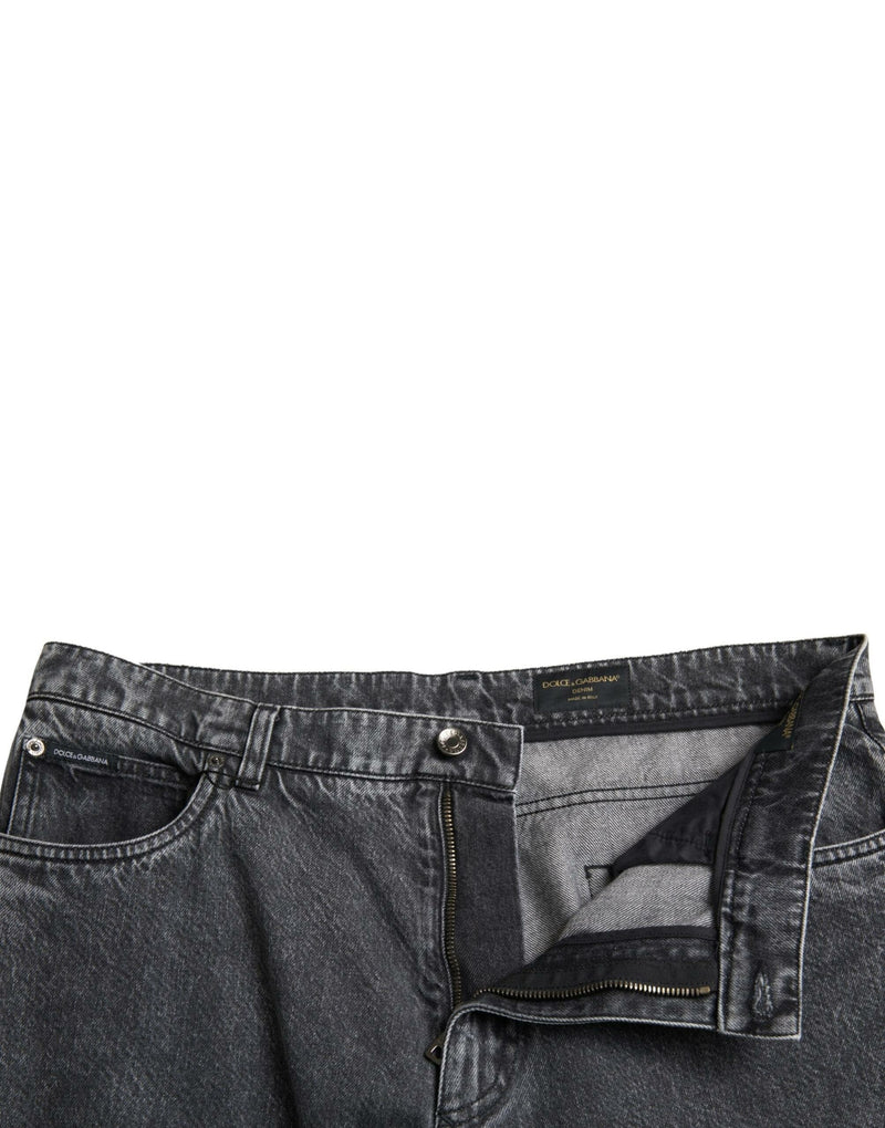 Elegante dunkelgraue gerade Jeans Jeans