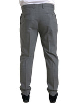 Elegantes pantalones de vestir de lana delgada en gris