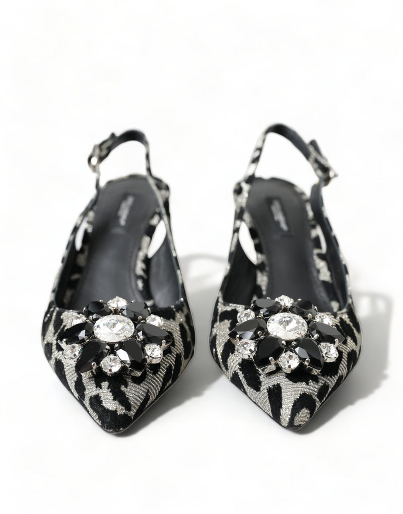 Crystal Leopard Slingback Heels Pumpen