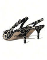 Crystal Leopard Slingback Talons Pompes