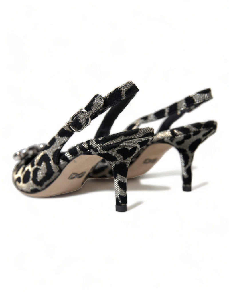 Crystal Leopard Slingback Heels Pumpen