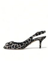 Crystal Leopard Slingback Heels Pumpen