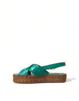 Sandales de plate-forme Elegant Green Espadrille