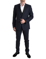 Elegante abito blu e nero martini slim fit