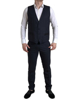 Κομψό μπλε και μαύρο Martini Slim Fit Suit