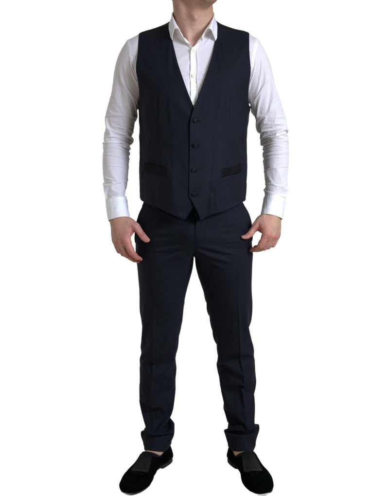 Eleganter blauer und schwarzer Martini Slim Fit Anzug