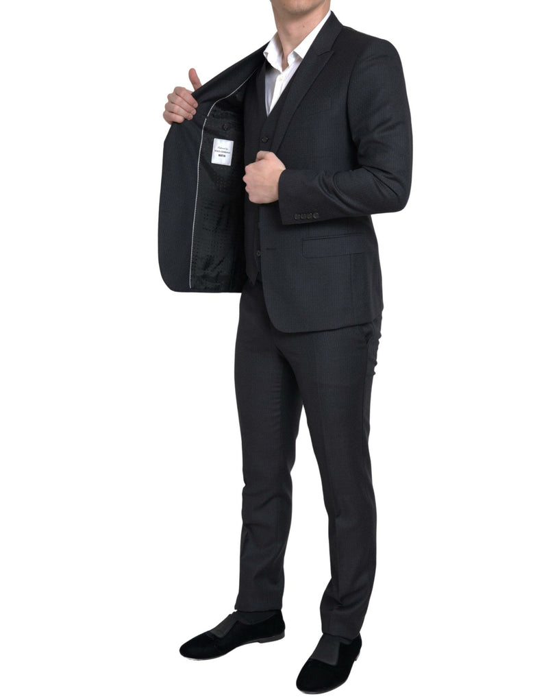 Elegant Black Martini Slim Fit 3-Piece Suit