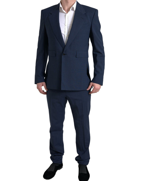 Abito a due pezzi blu elegante slim fit