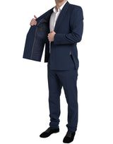 Abito a due pezzi blu elegante slim fit