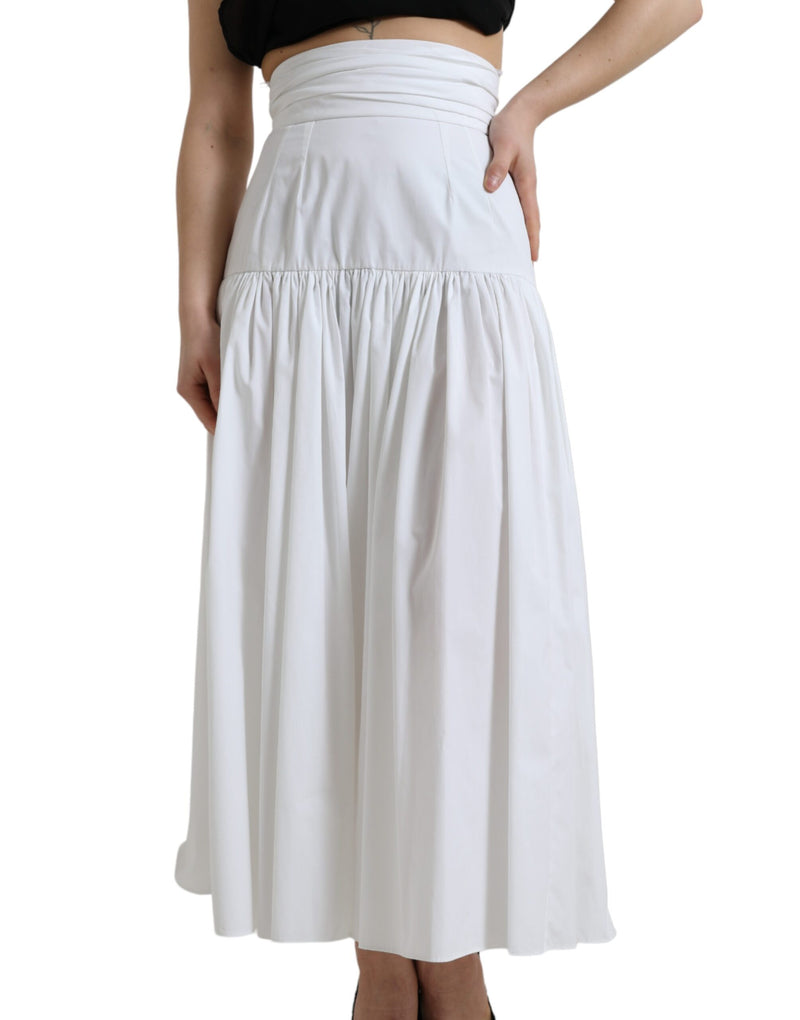 Élégant jupe maxi en coton de taille haute