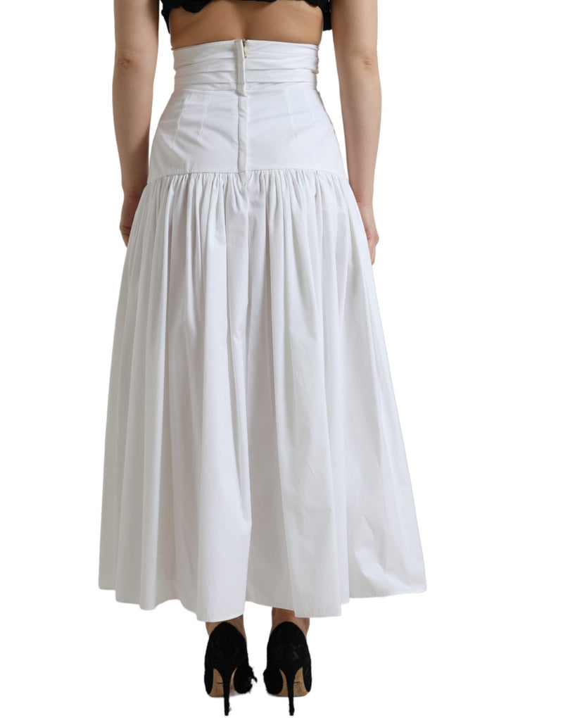 Élégant jupe maxi en coton de taille haute